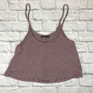 Brandy Melville tank top. Striped. Burgundy. Small